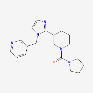 molecular formula C19H25N5O B5610484 3-({2-[1-(1-pyrrolidinylcarbonyl)-3-piperidinyl]-1H-imidazol-1-yl}methyl)pyridine 