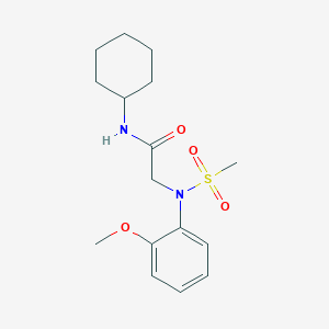 molecular formula C16H24N2O4S B5610502 N~1~-cyclohexyl-N~2~-(2-methoxyphenyl)-N~2~-(methylsulfonyl)glycinamide 