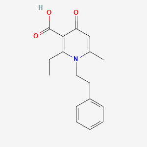 molecular formula C17H19NO3 B5610509 2-ethyl-6-methyl-4-oxo-1-(2-phenylethyl)-1,4-dihydro-3-pyridinecarboxylic acid 