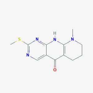 molecular formula C12H14N4OS B5610514 9-methyl-2-(methylthio)-6,8,9,10-tetrahydropyrimido[4,5-b]-1,8-naphthyridin-5(7H)-one 