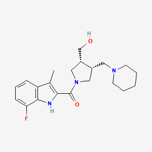 [(3R*,4R*)-1-[(7-fluoro-3-methyl-1H-indol-2-yl)carbonyl]-4-(piperidin-1-ylmethyl)pyrrolidin-3-yl]methanol