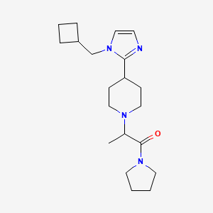 molecular formula C20H32N4O B5610527 4-[1-(cyclobutylmethyl)-1H-imidazol-2-yl]-1-[1-methyl-2-oxo-2-(1-pyrrolidinyl)ethyl]piperidine 