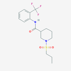 molecular formula C16H21F3N2O3S B5610554 1-propylsulfonyl-N-[2-(trifluoromethyl)phenyl]piperidine-3-carboxamide 