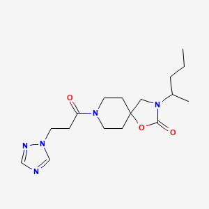 molecular formula C17H27N5O3 B5610569 3-(1-methylbutyl)-8-[3-(1H-1,2,4-triazol-1-yl)propanoyl]-1-oxa-3,8-diazaspiro[4.5]decan-2-one 