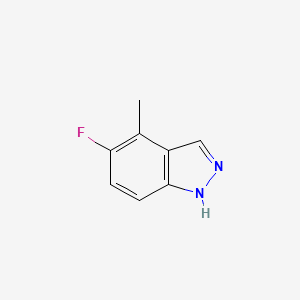 molecular formula C8H7FN2 B561058 5-氟-4-甲基-1H-吲唑 CAS No. 105391-69-3