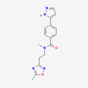 N-methyl-N-[2-(5-methyl-1,2,4-oxadiazol-3-yl)ethyl]-4-(1H-pyrazol-3-yl)benzamide