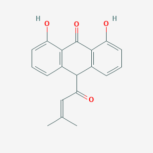 molecular formula C19H16O4 B056106 Senecioyldithranol CAS No. 116293-87-9