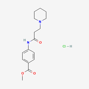 molecular formula C16H23ClN2O3 B5610604 methyl 4-{[3-(1-piperidinyl)propanoyl]amino}benzoate hydrochloride 