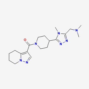 molecular formula C19H29N7O B5610609 N,N-dimethyl-1-{4-methyl-5-[1-(4,5,6,7-tetrahydropyrazolo[1,5-a]pyridin-3-ylcarbonyl)piperidin-4-yl]-4H-1,2,4-triazol-3-yl}methanamine 