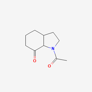 molecular formula C10H15NO2 B561064 1-acetyl-3,3a,4,5,6,7a-hexahydro-2H-indol-7-one CAS No. 104397-91-3