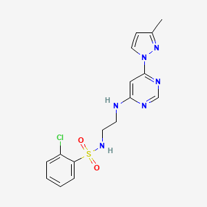 2-chloro-N-(2-{[6-(3-methyl-1H-pyrazol-1-yl)-4-pyrimidinyl]amino}ethyl)benzenesulfonamide