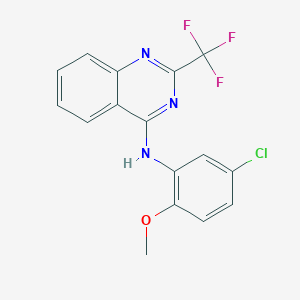 molecular formula C16H11ClF3N3O B5610662 N-(5-chloro-2-methoxyphenyl)-2-(trifluoromethyl)-4-quinazolinamine 