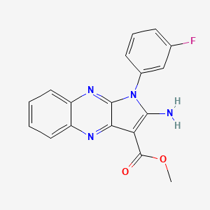 molecular formula C18H13FN4O2 B5610682 methyl 2-amino-1-(3-fluorophenyl)-1H-pyrrolo[2,3-b]quinoxaline-3-carboxylate 