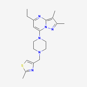 5-ethyl-2,3-dimethyl-7-{4-[(2-methyl-1,3-thiazol-4-yl)methyl]piperazin-1-yl}pyrazolo[1,5-a]pyrimidine