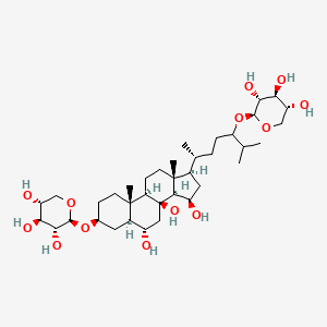 (2S,3R,4S,5R)-2-[[(3S,5S,6S,8S,9R,10S,13R,14S,15R,17R)-6,8,15-trihydroxy-10,13-dimethyl-17-[(2R)-6-methyl-5-[(2S,3R,4S,5R)-3,4,5-trihydroxyoxan-2-yl]oxyheptan-2-yl]-1,2,3,4,5,6,7,9,11,12,14,15,16,17-tetradecahydrocyclopenta[a]phenanthren-3-yl]oxy]oxane-3,4,5-triol