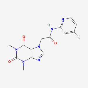 molecular formula C15H16N6O3 B5610751 2-(1,3-二甲基-2,6-二氧代-1,2,3,6-四氢-7H-嘌呤-7-基)-N-(4-甲基-2-吡啶基)乙酰胺 