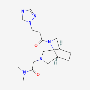 molecular formula C16H26N6O2 B5610786 N,N-dimethyl-2-{(1S*,5R*)-6-[3-(1H-1,2,4-triazol-1-yl)propanoyl]-3,6-diazabicyclo[3.2.2]non-3-yl}acetamide 