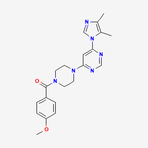 molecular formula C21H24N6O2 B5610794 4-(4,5-dimethyl-1H-imidazol-1-yl)-6-[4-(4-methoxybenzoyl)-1-piperazinyl]pyrimidine 