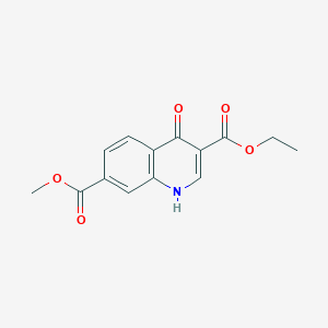 molecular formula C14H13NO5 B5610801 3-ethyl 7-methyl 4-oxo-1,4-dihydro-3,7-quinolinedicarboxylate CAS No. 6155-82-4