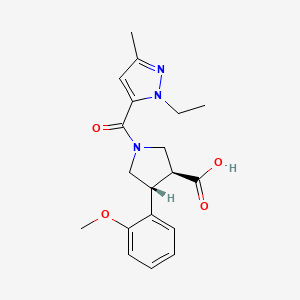 (3S*,4R*)-1-[(1-ethyl-3-methyl-1H-pyrazol-5-yl)carbonyl]-4-(2-methoxyphenyl)pyrrolidine-3-carboxylic acid