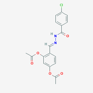 molecular formula C18H15ClN2O5 B5610824 4-[2-(4-chlorobenzoyl)carbonohydrazonoyl]-1,3-phenylene diacetate 