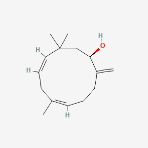 molecular formula C15H24O B561085 (1R,4Z,7Z)-3,3,7-trimethyl-11-methylidenecycloundeca-4,7-dien-1-ol CAS No. 19888-01-8