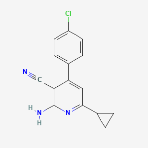 molecular formula C15H12ClN3 B5610850 2-amino-4-(4-chlorophenyl)-6-cyclopropylnicotinonitrile 