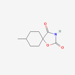 molecular formula C9H13NO3 B561086 8-Methyl-1-oxa-3-azaspiro[4.5]decane-2,4-dione CAS No. 102495-07-8