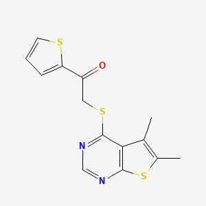 2-[(5,6-dimethylthieno[2,3-d]pyrimidin-4-yl)thio]-1-(2-thienyl)ethanone