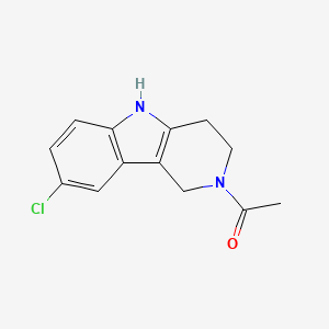 molecular formula C13H13ClN2O B561089 1-(8-chloro-1,3,4,5-tetrahydro-2H-pyrido[4,3-b]indol-2-yl)ethanone CAS No. 19686-26-1