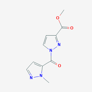 molecular formula C10H10N4O3 B5610911 methyl 1-[(1-methyl-1H-pyrazol-5-yl)carbonyl]-1H-pyrazole-3-carboxylate 