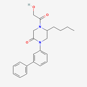 1-(3-biphenylyl)-5-butyl-4-glycoloyl-2-piperazinone