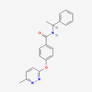 4-[(6-methyl-3-pyridazinyl)oxy]-N-(1-phenylethyl)benzamide