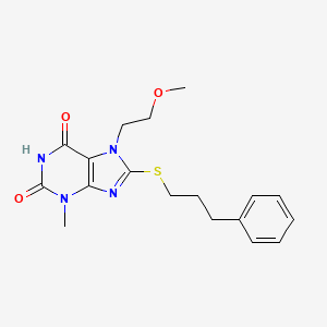 7-(2-methoxyethyl)-3-methyl-8-[(3-phenylpropyl)thio]-3,7-dihydro-1H-purine-2,6-dione