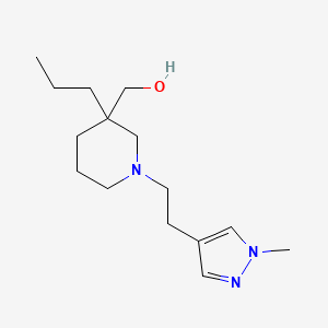 molecular formula C15H27N3O B5611073 {1-[2-(1-methyl-1H-pyrazol-4-yl)ethyl]-3-propylpiperidin-3-yl}methanol 