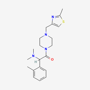 molecular formula C20H28N4OS B5611094 N,N-dimethyl-1-(2-methylphenyl)-2-{4-[(2-methyl-1,3-thiazol-4-yl)methyl]-1-piperazinyl}-2-oxoethanamine 