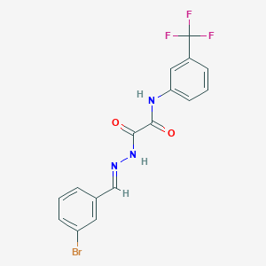 molecular formula C16H11BrF3N3O2 B5611109 2-[2-(3-bromobenzylidene)hydrazino]-2-oxo-N-[3-(trifluoromethyl)phenyl]acetamide 