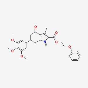 2-phenoxyethyl 3-methyl-4-oxo-6-(3,4,5-trimethoxyphenyl)-4,5,6,7-tetrahydro-1H-indole-2-carboxylate