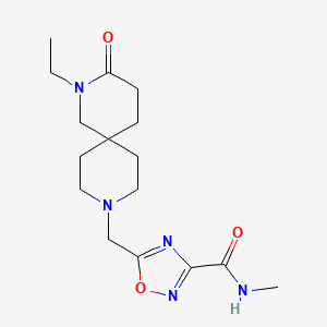 5-[(2-ethyl-3-oxo-2,9-diazaspiro[5.5]undec-9-yl)methyl]-N-methyl-1,2,4-oxadiazole-3-carboxamide