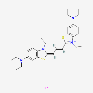 molecular formula C29H39IN4S2 B561115 3-Ethyl-6-diethylamino-2-(2-(3-ethyl-6-diethylamino-2-benzothiazlinylidene)-propenyl) benzothiazolium iodide CAS No. 107279-06-1