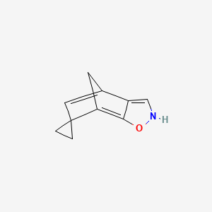 molecular formula C10H9NO B561117 Spiro[3-oxa-4-azatricyclo[5.2.1.02,6]deca-1,5,7-triene-9,1'-cyclopropane] CAS No. 107962-85-6