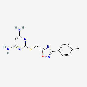 2-({[3-(4-methylphenyl)-1,2,4-oxadiazol-5-yl]methyl}thio)-4,6-pyrimidinediamine