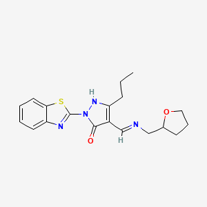 2-(1,3-benzothiazol-2-yl)-5-propyl-4-{[(tetrahydro-2-furanylmethyl)amino]methylene}-2,4-dihydro-3H-pyrazol-3-one