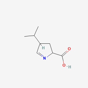 molecular formula C8H13NO2 B561120 4-(Propan-2-yl)-3,4-dihydro-2H-pyrrole-2-carboxylic acid CAS No. 100911-26-0