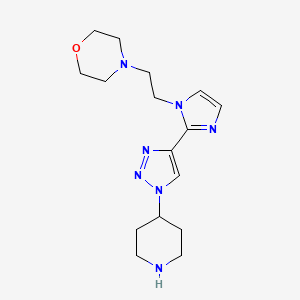 molecular formula C16H25N7O B5611202 4-(2-{2-[1-(4-piperidinyl)-1H-1,2,3-triazol-4-yl]-1H-imidazol-1-yl}ethyl)morpholine dihydrochloride 