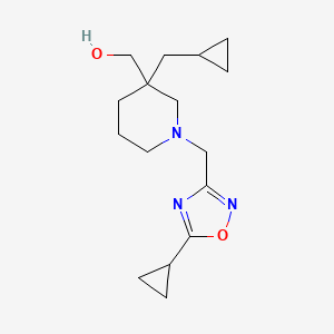 {3-(cyclopropylmethyl)-1-[(5-cyclopropyl-1,2,4-oxadiazol-3-yl)methyl]piperidin-3-yl}methanol