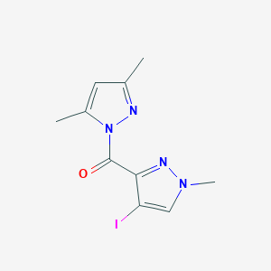 molecular formula C10H11IN4O B5611214 3-[(3,5-dimethyl-1H-pyrazol-1-yl)carbonyl]-4-iodo-1-methyl-1H-pyrazole 