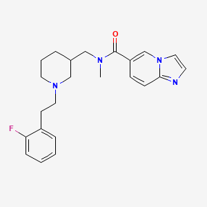 molecular formula C23H27FN4O B5611249 N-({1-[2-(2-fluorophenyl)ethyl]piperidin-3-yl}methyl)-N-methylimidazo[1,2-a]pyridine-6-carboxamide 