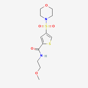 molecular formula C12H18N2O5S2 B5611274 N-(2-methoxyethyl)-4-(4-morpholinylsulfonyl)-2-thiophenecarboxamide 