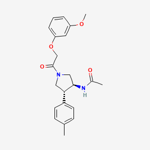 N-[(3S*,4R*)-1-[(3-methoxyphenoxy)acetyl]-4-(4-methylphenyl)-3-pyrrolidinyl]acetamide